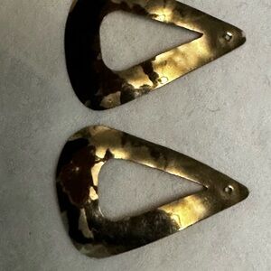 Gold Hammered Metal Earrings